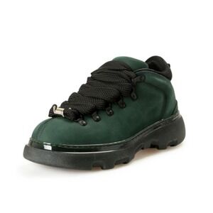 Burberry Green Suede Lace‎ Up Chunky Sole Hiking Boots 10.5 New Without Tags